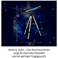 Kosmos Teleskop "Astro-Teleskop", blau, Teleskope, Kinder, Aluminium, Teleskop, mit Aluminiumstativ
