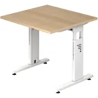 Hjh OFFICE PRO MEGA 8 W - 80 x 80 höhenverstellbar Eiche/Weiß
