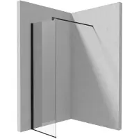 Deante Kerria Plus Walk In Duschwand TOTALWeiß transparent Glas mit Beschichtung Nero 70 cm KTS_N37P