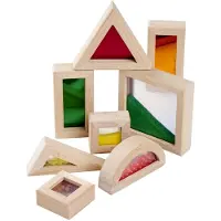 Eichhorn Bausteine mit Sichtfenster - 8-TLG. Set mit bunten Elementen aus Buchen