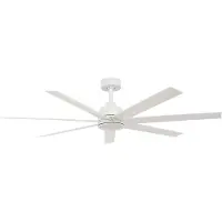 Beacon Lighting Deckenventilator mit Licht Atlanta weiß 142 cm leise Atlanta, dimmbar, weiß / opal, für Wohn- / Esszimmer, Kunststoff, Modern