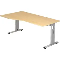 Hjh OFFICE PRO MEGA 18 S - 180 x 100 Ahorn/Silber höhenverstellbar
