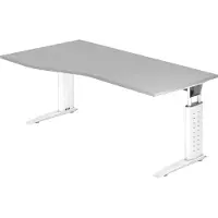Hjh OFFICE PRO UNDA 18 W - 180 x 100 höhenverstellbar Grau/Weiß