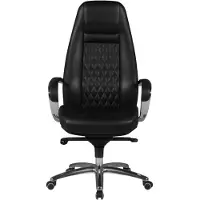 FineBuy AUSTIN Bürostuhl Schwarz Echtleder Schreibtischstuhl ergonomisch Chefsessel edel Drehstuhl höhenverstellbar