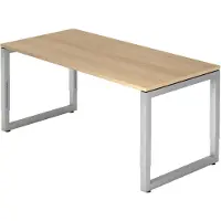 Hjh OFFICE PRO REGO 16 S - 160 x 80 Eiche/Silber höhenverstellbar
