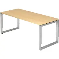 Hjh OFFICE PRO REGO 19 S - 180 x 80 Ahorn/Silber höhenverstellbar