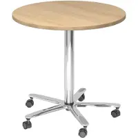 Hjh OFFICE PRO BISTRO 80R C - System Konferenztisch Chrom Eiche Ø 80