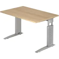 Hjh OFFICE PRO UNDA 12 S - 120 x 80 Eiche/Silber höhenverstellbar