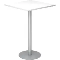 Hjh OFFICE PRO BISTRO H88Q S - System Konferenztisch Weiß 80 x 80 Silber