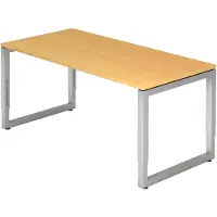 Hjh OFFICE PRO REGO 16 S - 160 x 80 Buche/Silber höhenverstellbar