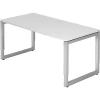 Hjh OFFICE PRO REGO 16 S - 160 x 80 höhenverstellbar Weiß/Silber