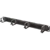 Digitus Kabelrangierpanel mit Bürstenleisten für 483 mm (19")-Schränke, 1HE, Kabelmanagementtafel, Stahl, Schwarz, 1 Stück(e)