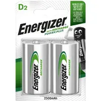 Energizer ENRD2500P2, Wiederaufladbarer Akku, D, Nickel-Metallhydrid (NiMH), 2 Stück(e), 2500 mAh, Silber