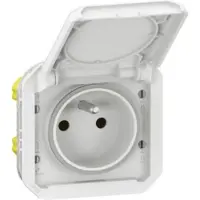 Legrand 069870L Plexo New FRUP Steckdose F/B Std Steckklemmen EB, IP55, IK 08, Ultraweiß