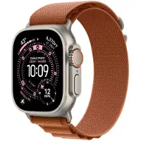 Apple Alpine Loop Armband für Watch | 44/45/46/49 mm - Größe S - Terracotta / Natural Titanium