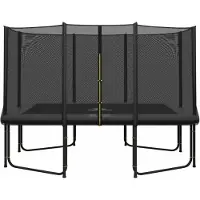 Magic Circle Pro Rechteckige trampolin Pro Grau 244 x 366 cm mit sicherheitsnetz
