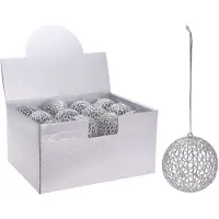 Nampook 5 Stück! Weihnachtsdekoration mit Glitter 9 cm silber (mix)