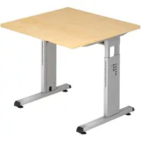 Hjh OFFICE PRO MEGA 8 S - 80 x 80 Ahorn/Silber höhenverstellbar