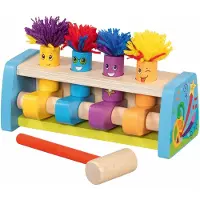 Gollnest & Kiesel Goki Holz Hammerbank Hippie Hopper buntes Spielzeug mit Springfiguren