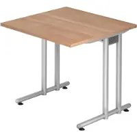 Hjh OFFICE PRO NANO 8 S - 80 x 80 Nussbaum/Silber