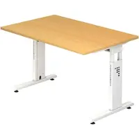 Hjh OFFICE PRO MEGA 12 W - 120 x 80 höhenverstellbar Buche/Weiß