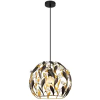 Globo Lighting LED Pendelleuchte, Kristall, schwarz, gold, H 150