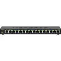 Netgear GS316, Unmanaged, L2, Gigabit Ethernet (10/100/1000), Wandmontage