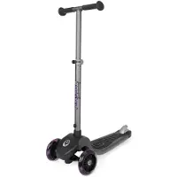Q-Play Future Eco Kinderroller 3 Räder LED-Leuchten höhenverstellbar klappbar Lila 3-8 Jahre bis 50 kg
