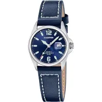 Calypso Quarzuhr WATCHES "Basic", blau (dunkelblau, dunkelblau), Armbanduhren, Damen, silberfarben, Quarzuhr, Armbanduhr, Damenuhr, Lederarmband, analog, Tag