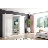 ALTDECOR Schwebetürenschrank mit Spiegel und LED VIVONA - 180x216