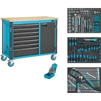 Hazet Werkbank fahrbar Assistent 179NW Sortiment 179NW-7/234 234-teilig Schubladen, flach: 6x 81x522x398 mm Schubladen, hoch: 1x 166x522x398 mm