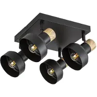 Rabalux 73058 Spots lampen Saskia E14 4x MAX 15 Metall Metall/ Holz schwarz
