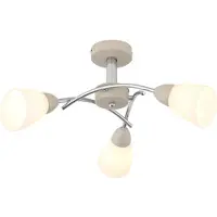 Globo Deckenleuchte Paula 3-flammig E14 Sandfarben matt Metall Glas Ø52cm