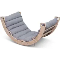 Buxibo Kletterbrücke/Kletterbogen aus Holz inklusive Kissen – Montessori-Klettergerüst – Naturholz – Kinderspielzeug – 97 x 47 x 52 cm