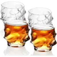 Intirilife 4x Whisky Glas 'SCULPTURED