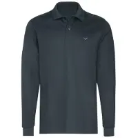 Trigema Poloshirt "Langarm Poloshirt mit Armbündchen", Herren, Gr. L, grau (anthrazit), Piqué, 100% Baumwolle, Basic, ohne Ausschnitt, Shirts Poloshirt