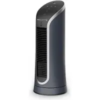 Rowenta Eole Compact VU6220F0, Haushaltsturmventilator, Schwarz, Tisch, 55 dB, 8 h, LED
