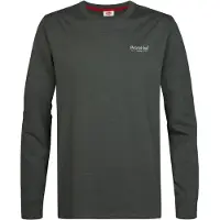 Petrol Industries Langarmshirt mit Rundhalsausschnitt, kleine Logoprägung