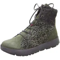 Think! Comoda Schnürstiefelette aus Leder und Loden mit Reißverschluss, Wechselfußbett, Gr. 39