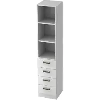 Hjh OFFICE PRO SIGNA G 7600 SG - Weiß 5 OH Schrank mit 4 Schüben Streifengriff Kunststoff