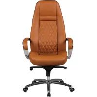 FineBuy AUSTIN Bürostuhl Caramel Echtleder Schreibtischstuhl ergonomisch Chefsessel edel Drehstuhl höhenverstellbar
