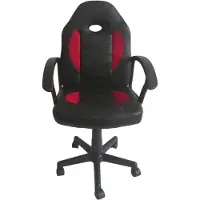 HTI Schreibtischstuhl Junior höhenverstellbar ergonomischer Drehstuhl Schwarz-Rot