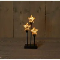Annas collection 3-Sterne-Glas auf Metallrahmen 14,5x7x32 cm 2xAA 6h/18h Timer (multi)