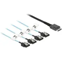 DeLOCK Kabel OCuLink SFF-8611 > 4 x SATA 7 Pin 1 m Metall, 1 m, SFF-8611, 4 x SATA 7 pin, Gerade, Gerade, Männlich/Männlich