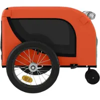 vidaXL Fahrradanhänger Hunde Orange und Schwarz Oxford-Gewebe & Eisen