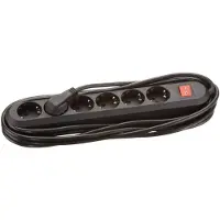 Bachmann SMART Steckdosenleiste 6x Schutzkontakt, Schalter, schwarz, 1,5 m