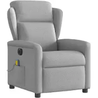 vidaXL Massagesessel Elektrisch Wolkengrau Stoff