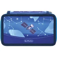 Herlitz Doppeletui 23 teilig Cosmic Explorer, 23 Stück(e), Blau, Dunkelblau, Polyester, Abbildung, 193 mm, 50 mm