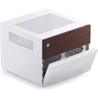 Jonsbo N4 WHITE, Micro Tower, PC, Weiß, ITX, micro ATX, Stahl, Holz, Gaming