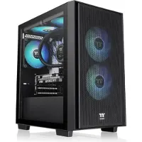 Thermaltake Versa H16 TG ARGB, Micro Tower, PC, Schwarz, micro ATX, Mini-ITX, SPCC, Gehärtetes Glas, Multi